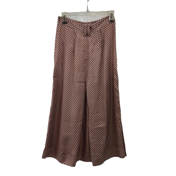 COS MIDI Satin Skirt Size Small A Line Pleated Belt Loops High Waist Side Slit - Picture 2 of 9